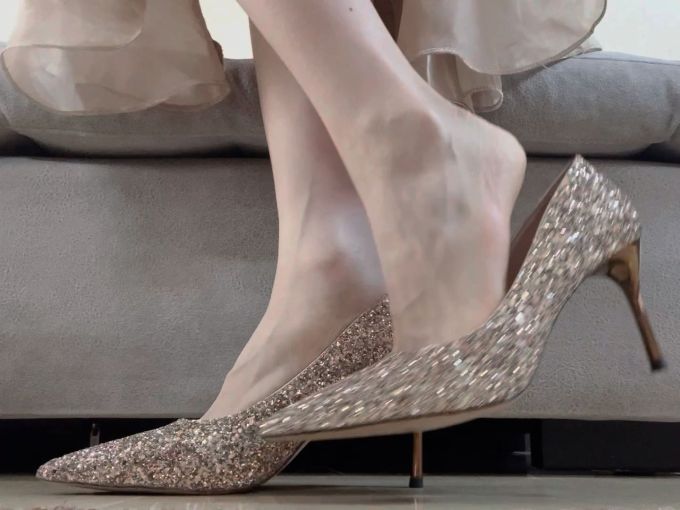 高跟 细跟 尖头 低帮 一脚蹬 浅口鞋 