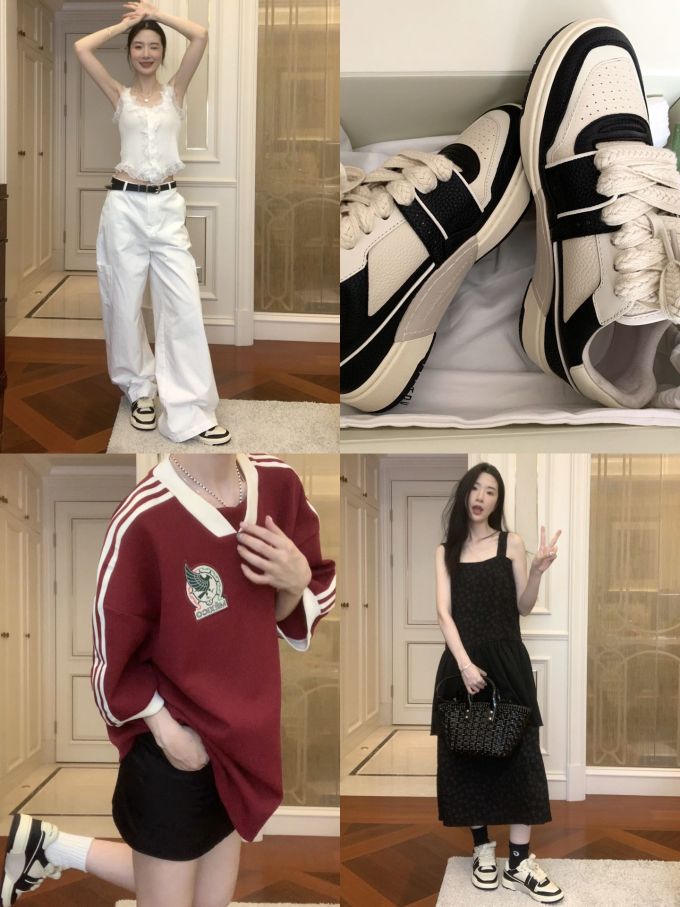 针织面料 H型 V领 撞色/渐变 贴布绣 边缘装饰 大丽花红 巧克力酱色 徽章 甜美 