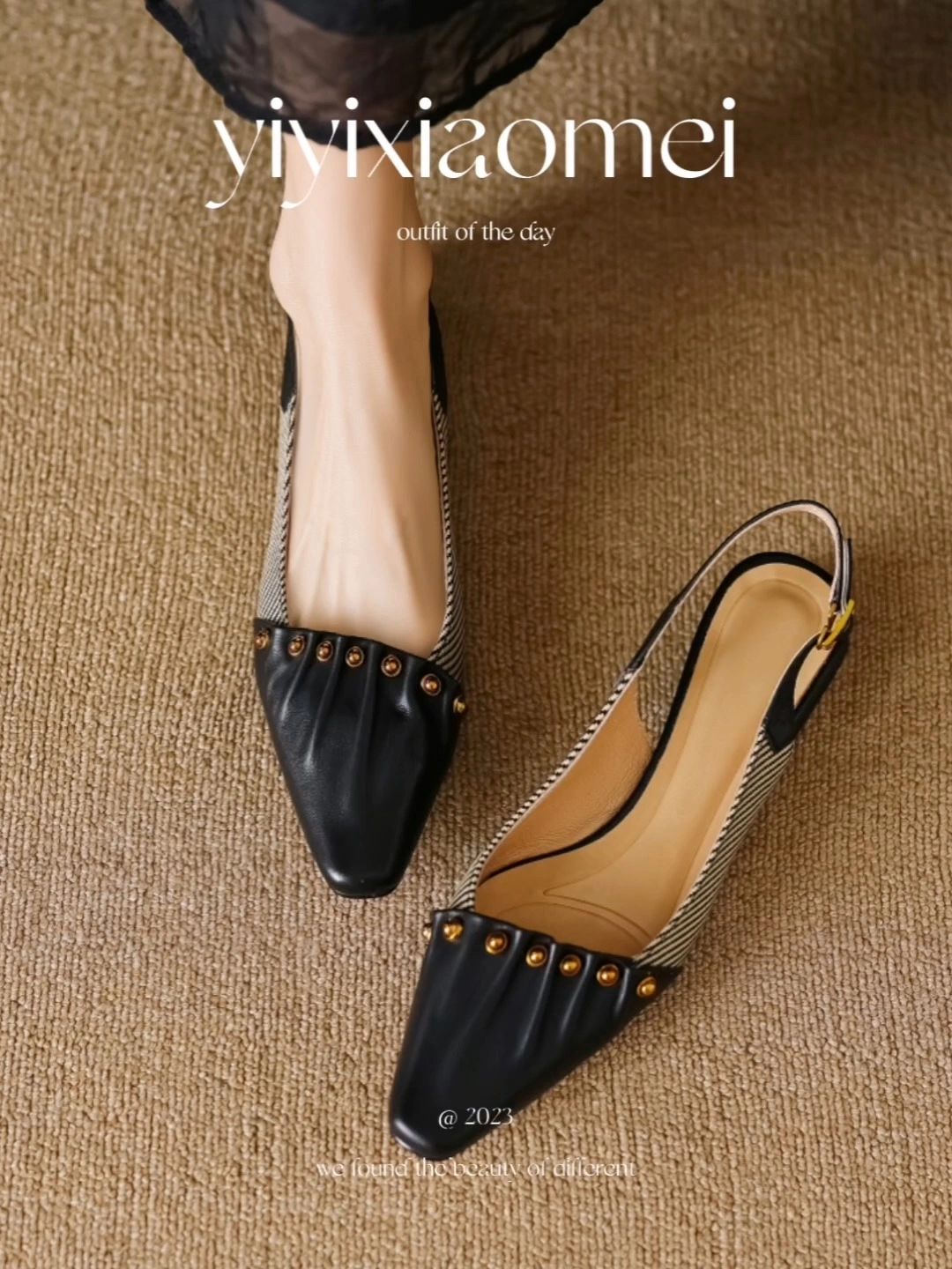 粗跟 低帮 皮革  - VALI鞋履AI设计主图