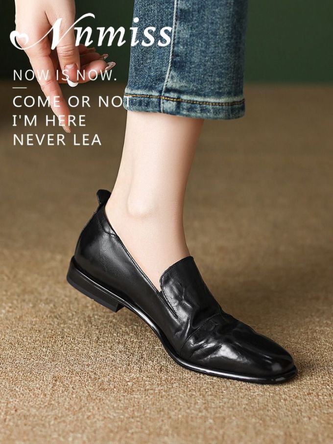 低帮 一脚蹬 中口鞋 皮革 