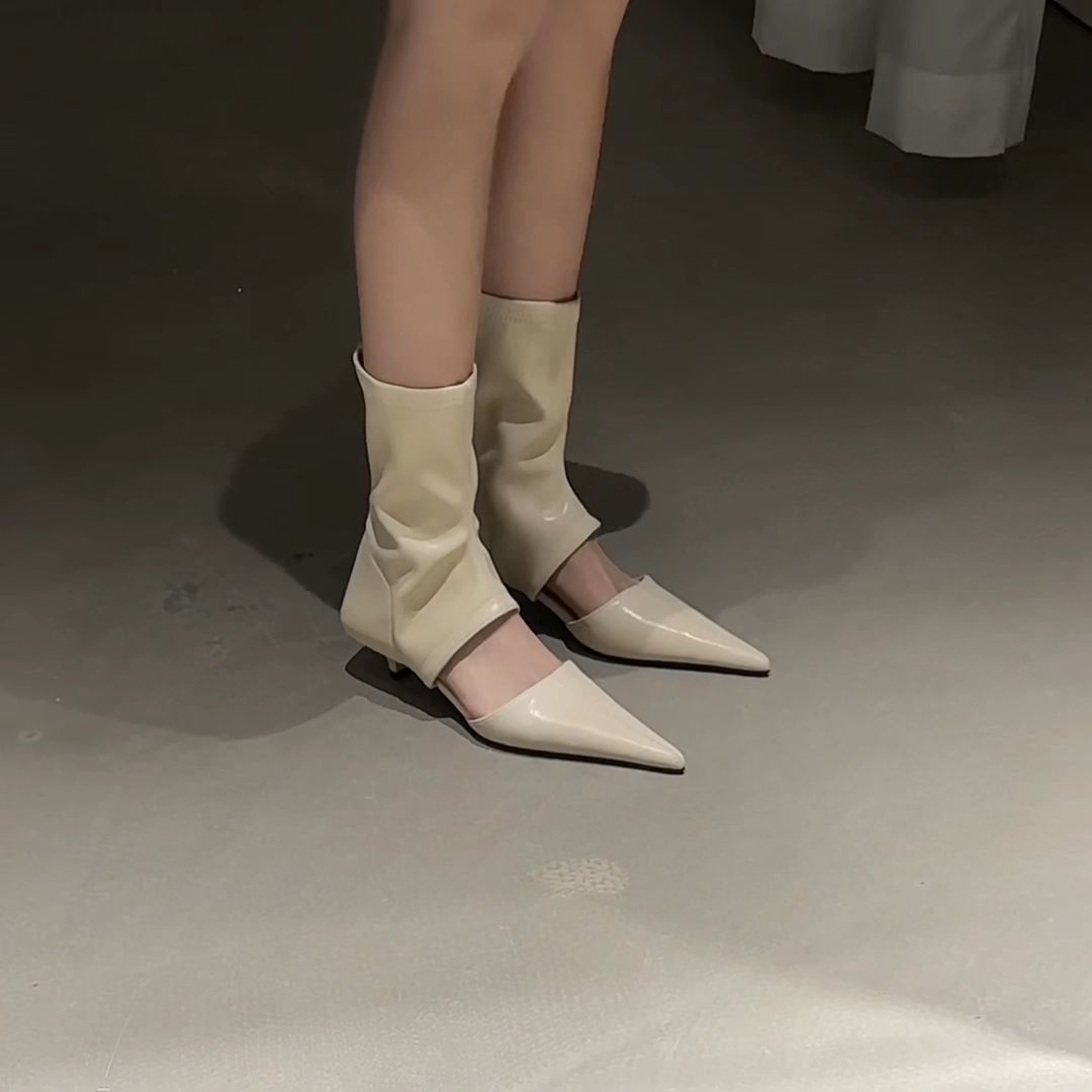粗跟 尖头 皮革  - VALI鞋履AI设计主图