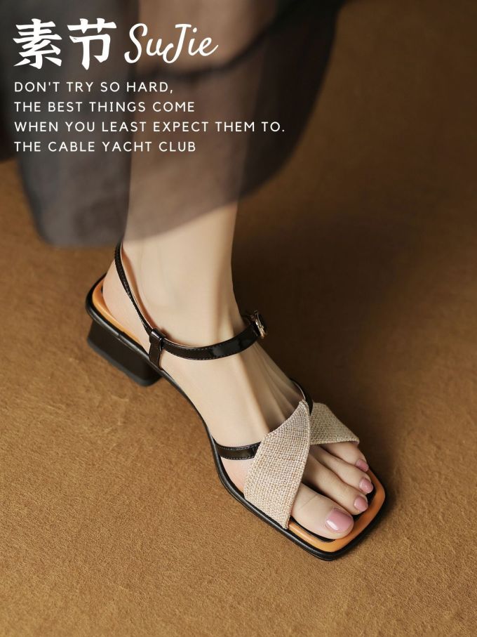 无帮 袢扣 皮革 