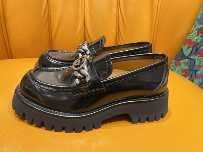 厚底 圆头 低帮 一脚蹬 深口鞋 皮革 