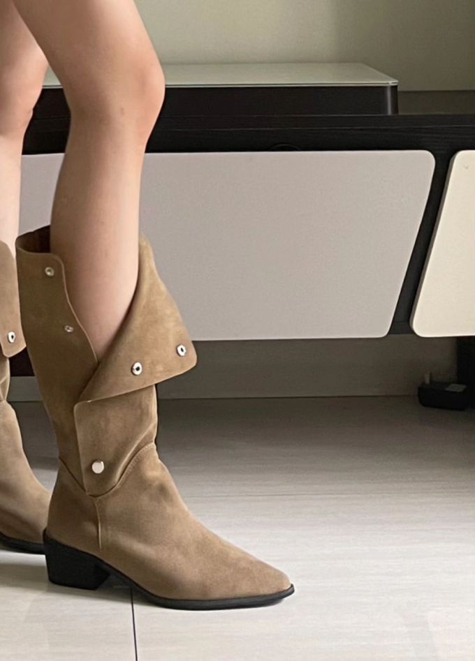 低跟 粗跟 皮革 