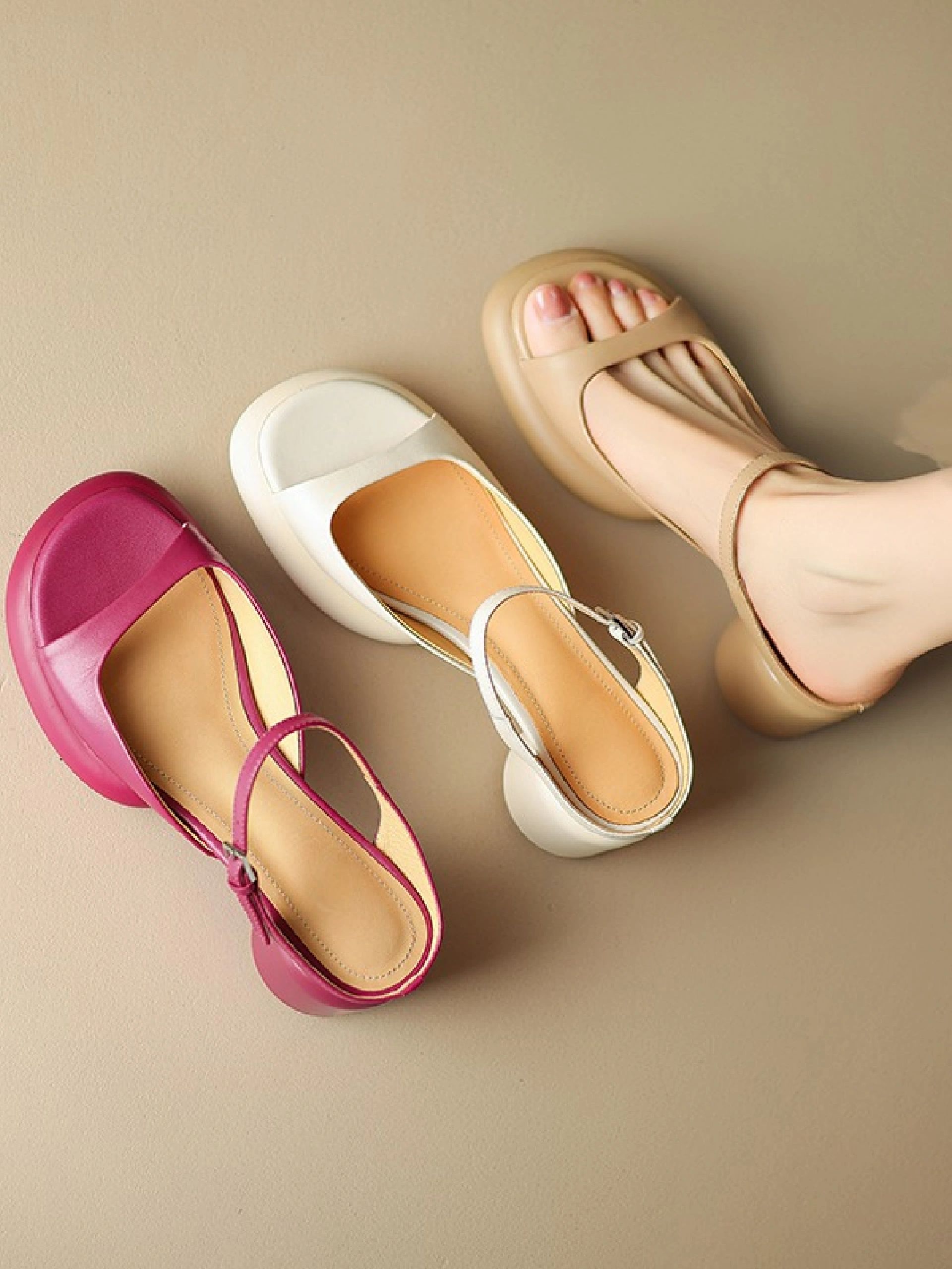 圆头 袢扣 浅口鞋 皮革  - VALI鞋履AI设计主图