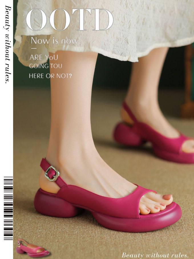 无帮 袢扣 皮革 