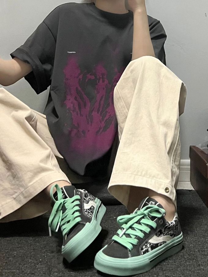 棉麻 晚霞色 珠光色 潮牌 