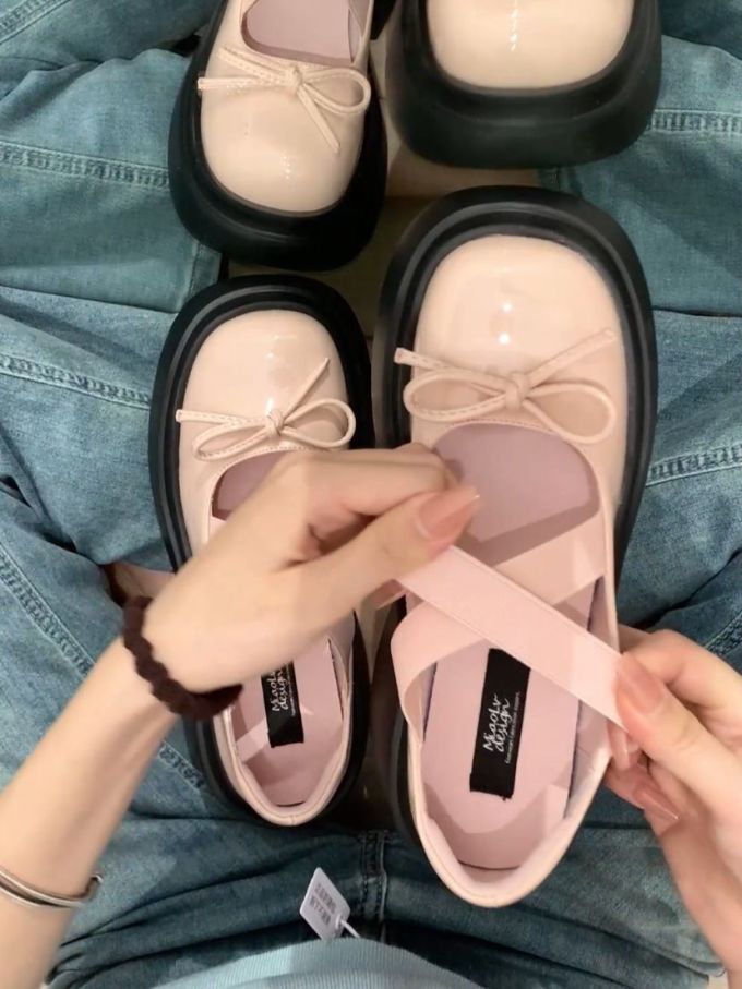 圆头 松紧带 浅口鞋 皮革 