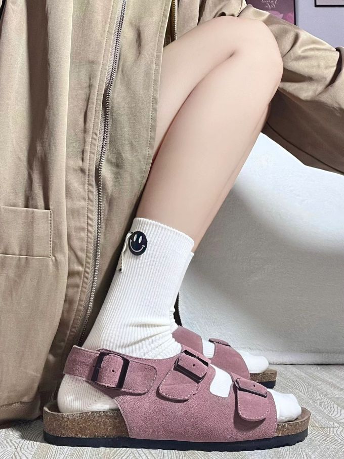 无帮 袢扣 皮革 