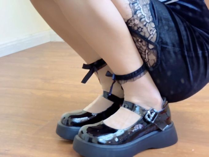 厚底 圆头 袢扣 中口鞋 皮革 