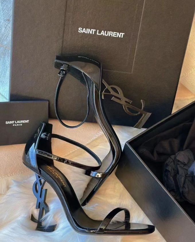 高跟 异形跟 无帮 袢扣 皮革 