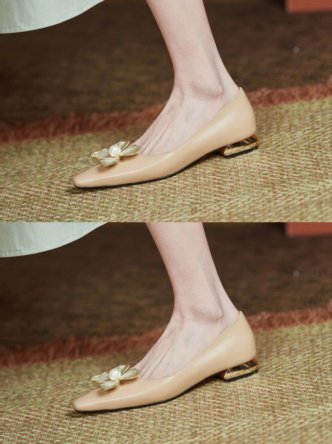 低跟 粗跟 低帮 一脚蹬 中口鞋 