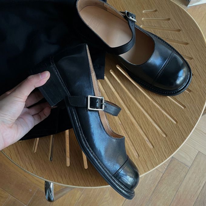袢扣 中口鞋 皮革 