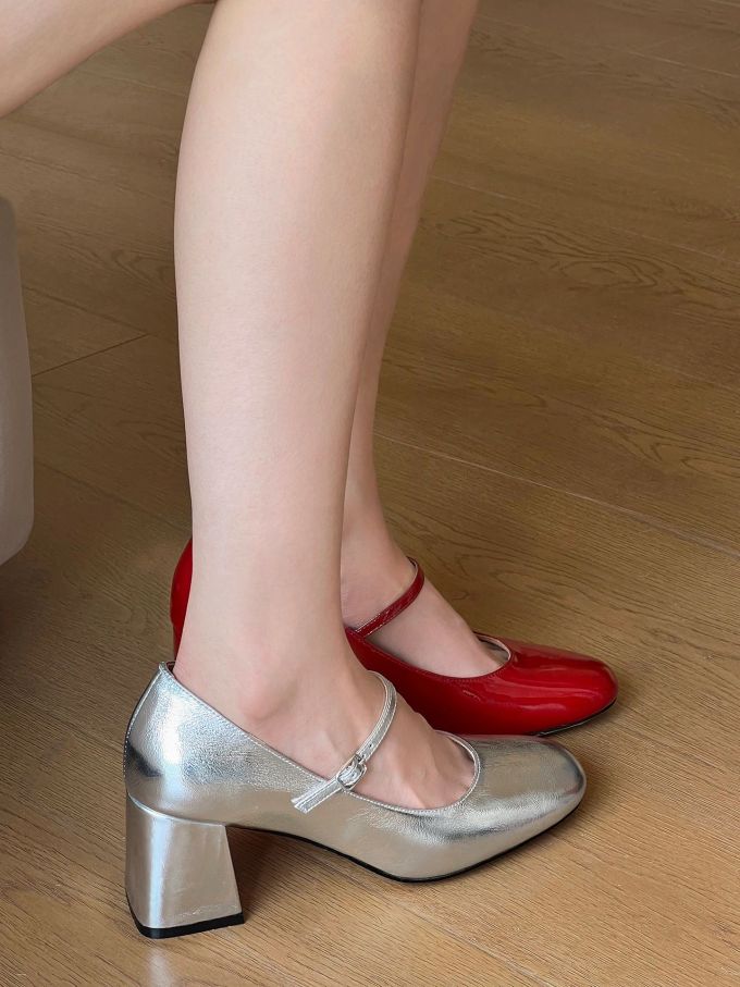 圆头 浅口鞋 皮革 