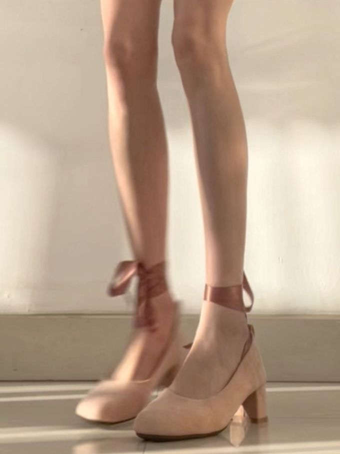 中跟 粗跟 低帮 浅口鞋 皮革 