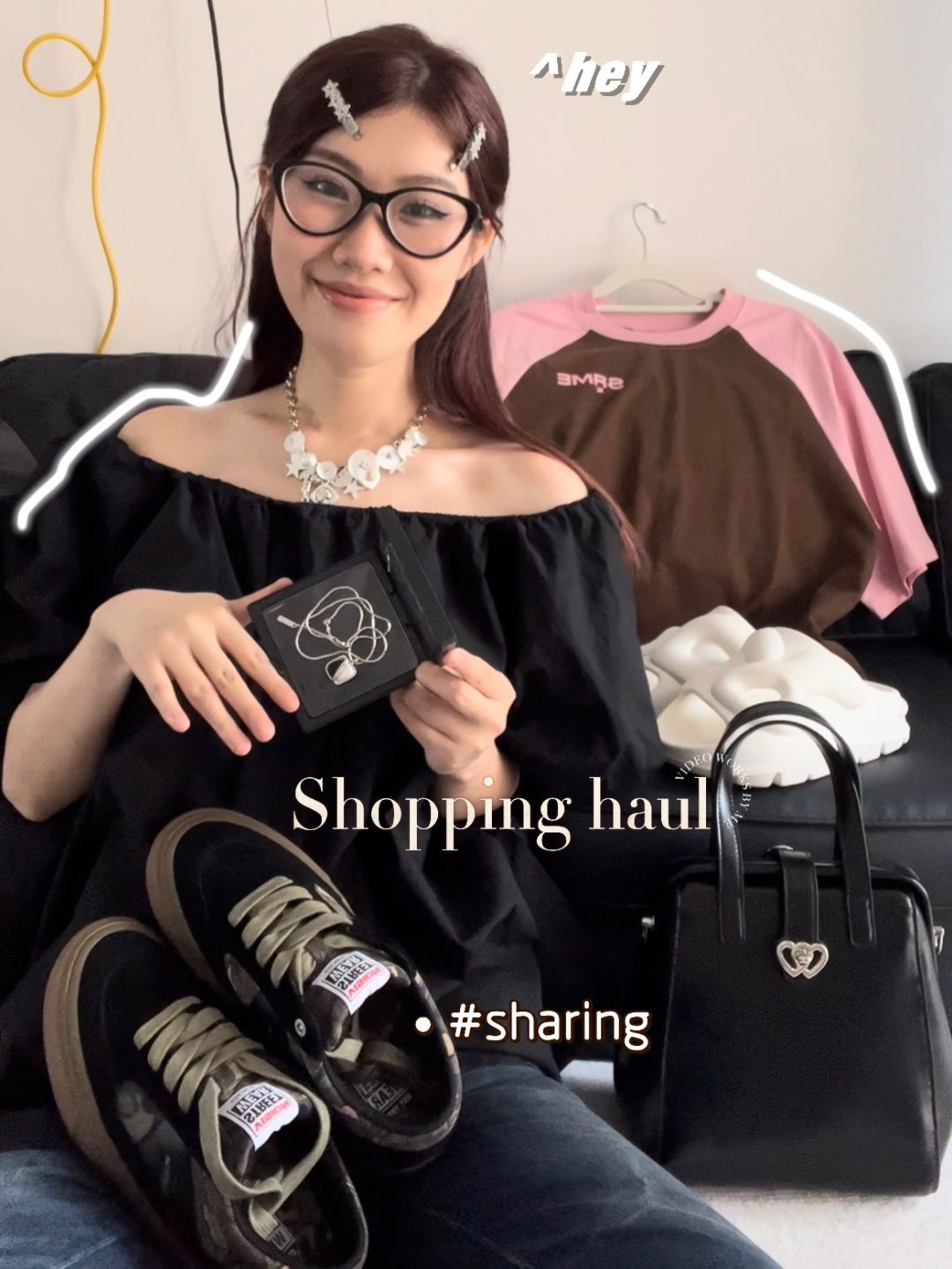 棉麻 T型 一字领 抽褶 夜空色  - VALI鞋履AI设计主图