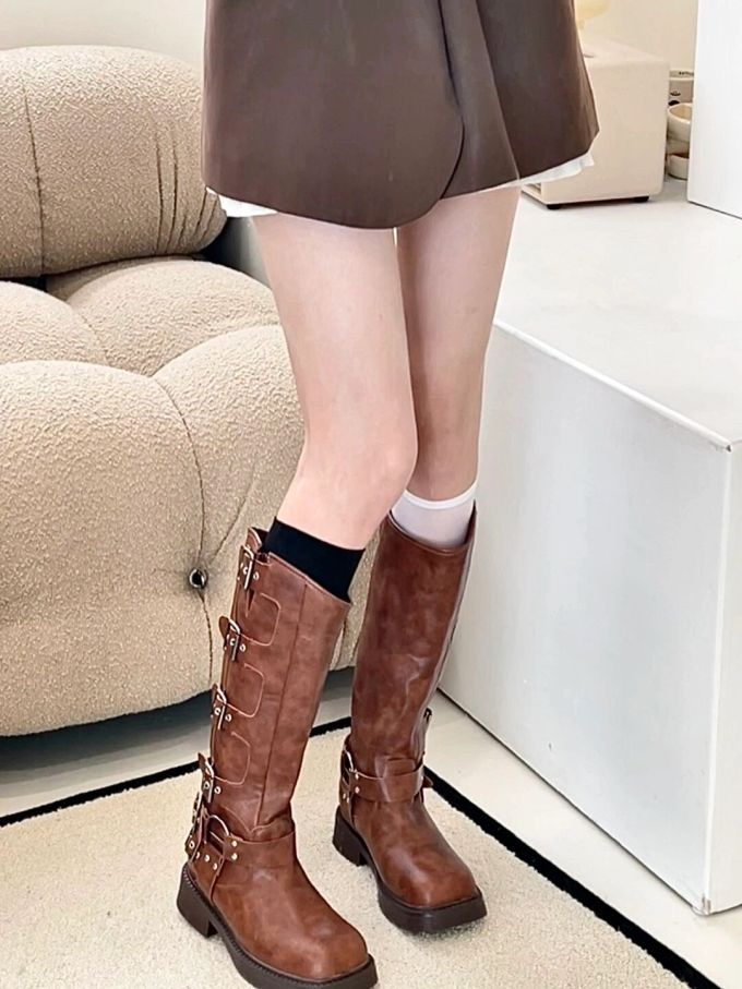 圆头 皮革 拉链 