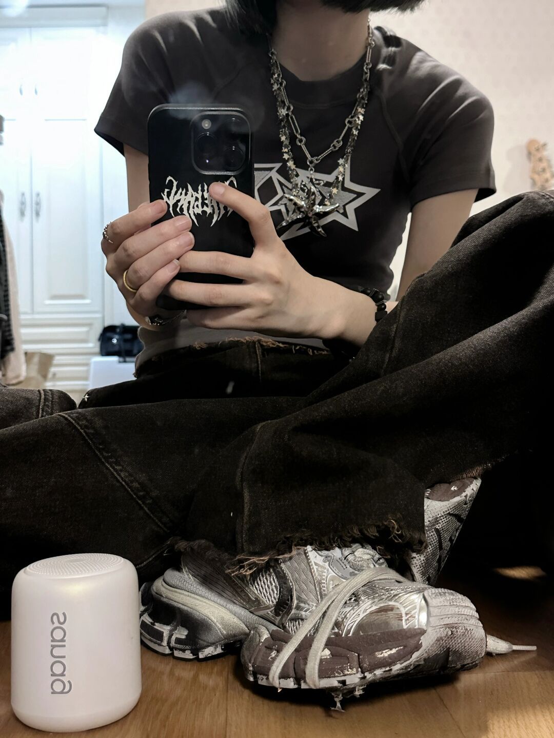 牛仔面料 洗水 踢踏舞鞋色 哥特风  - VALI鞋履AI设计主图