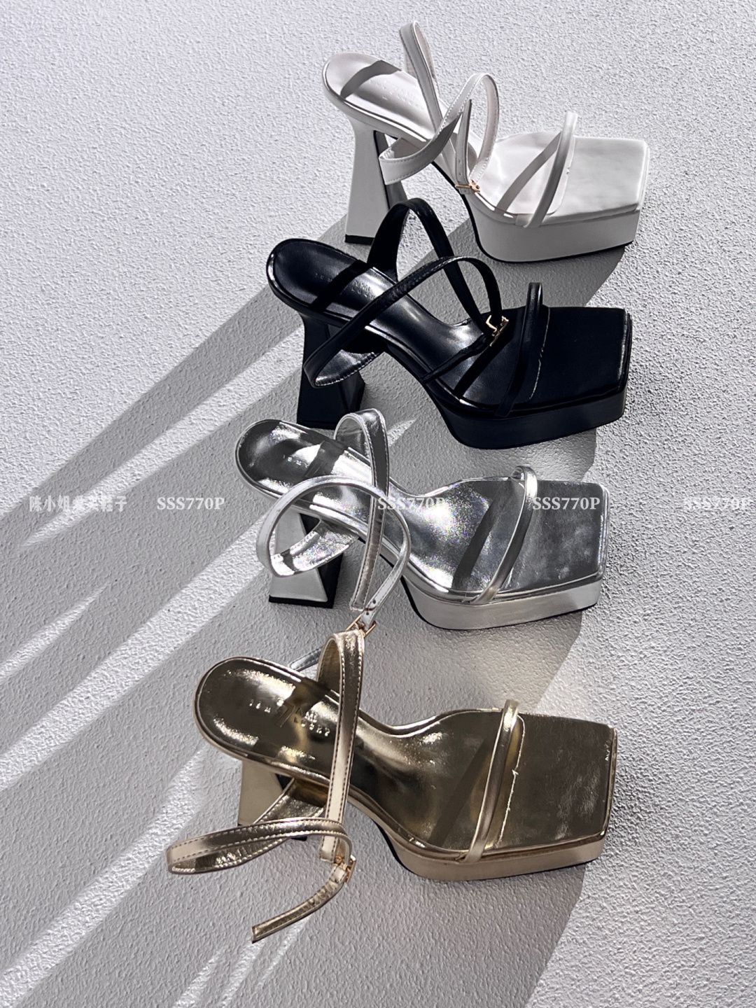 高跟 粗跟 无帮 皮革  - VALI鞋履AI设计主图