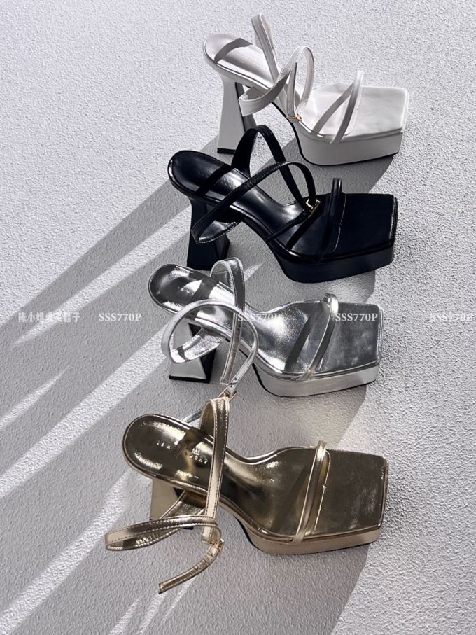 高跟 粗跟 无帮 皮革 