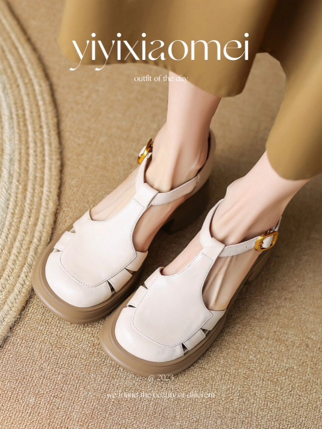 圆头 袢扣 中口鞋 皮革  - VALI鞋履AI设计主图