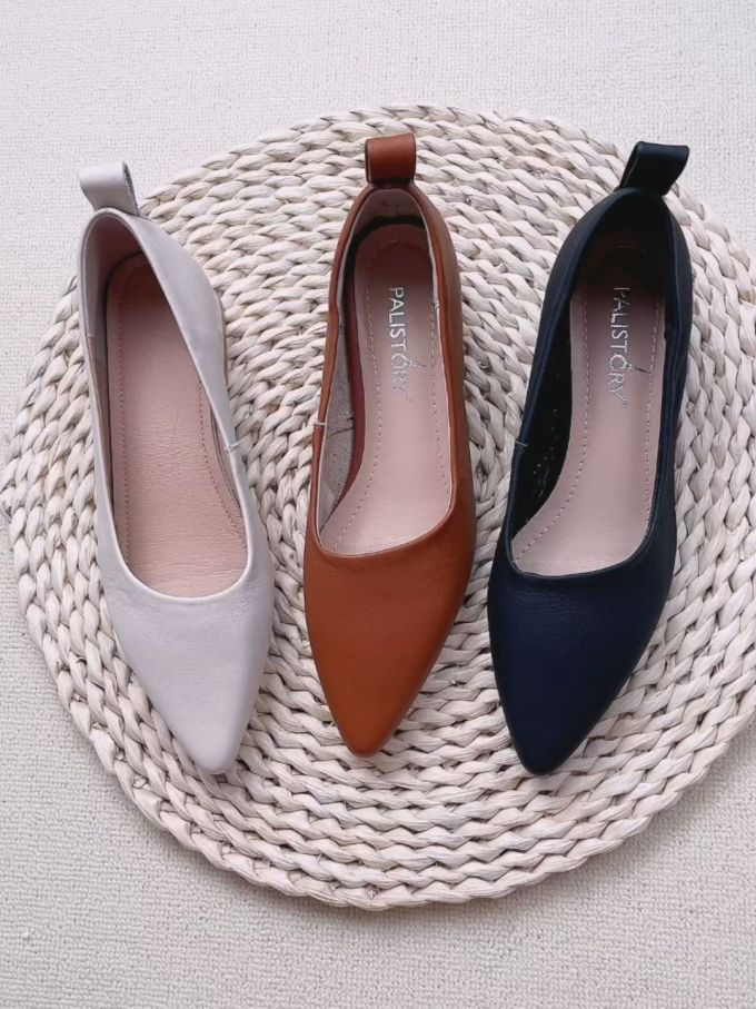 尖头 低帮 一脚蹬 浅口鞋 皮革 