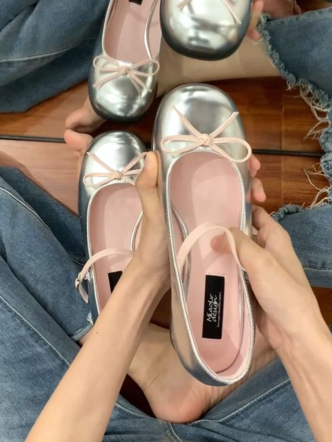 圆头 浅口鞋 皮革 