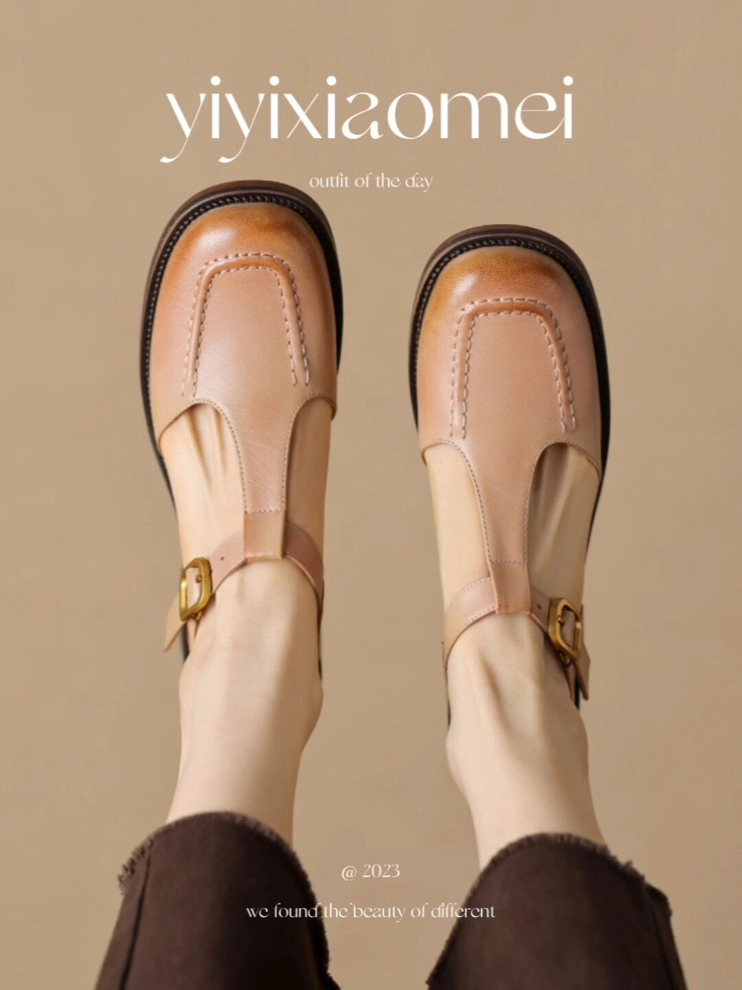 圆头 袢扣 皮革  - VALI鞋履AI设计主图