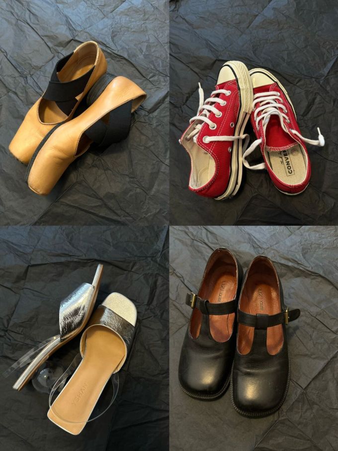 方头 松紧带 中口鞋 皮革 