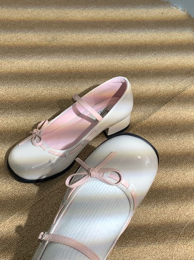 圆头 浅口鞋 皮革 