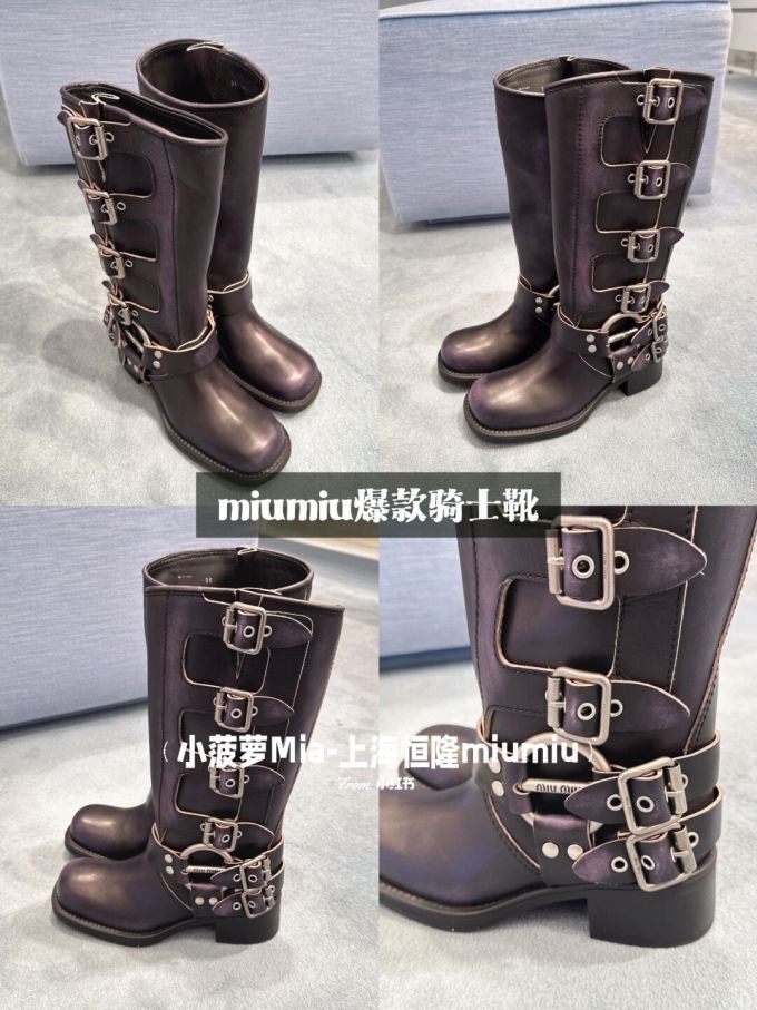 粗跟 袢扣 皮革 