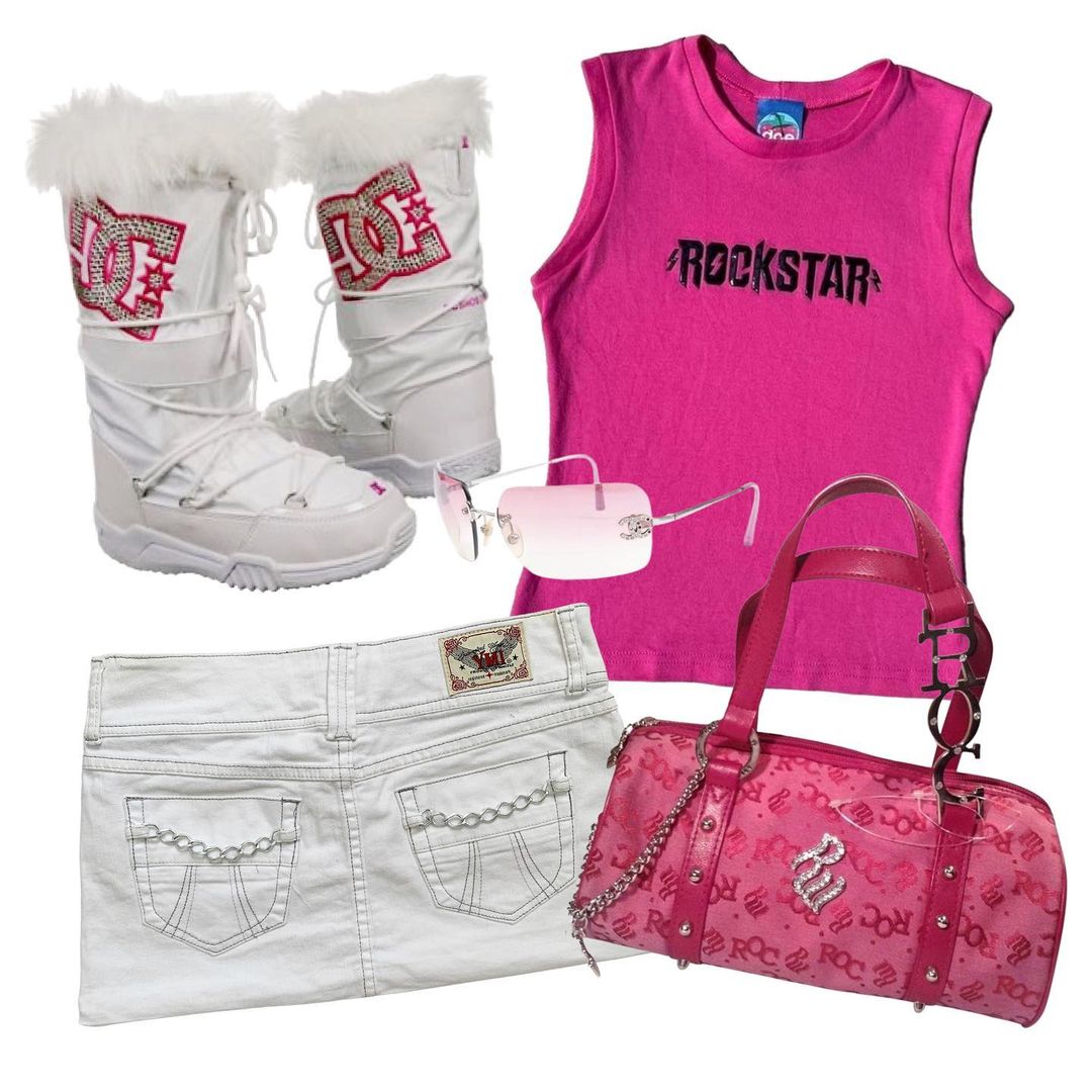 针织面料 H型 圆形领 文字图案 印花 深亮粉色  - VALI鞋履AI设计主图