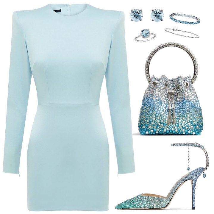 X型 圆形领 盐水滑梯 暗光蓝 极简  - VALI鞋履AI设计主图