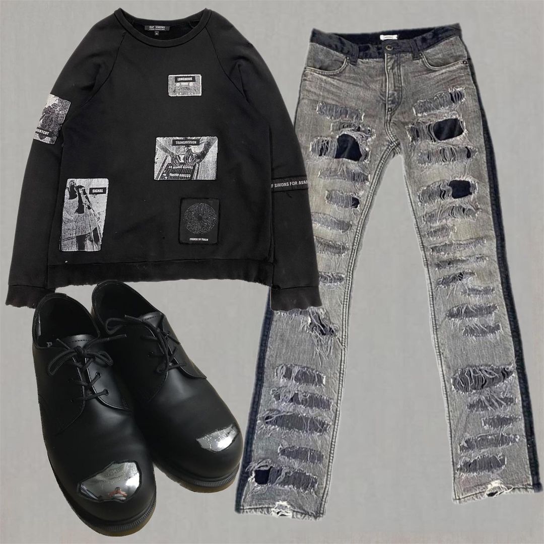 牛仔面料 撞色/渐变 洗水 磨损破洞 毛边 塔灰色 蓝黑色 细雨色 基础扣饰  - VALI鞋履AI设计主图