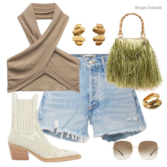 牛仔面料 H型 洗水 磨损破洞 毛边 浅天蓝色 雾蓝色 浅灰蓝色 基础扣饰 