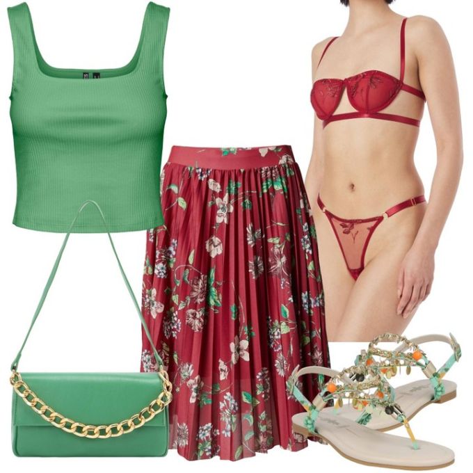 雪纺 A型 植物/花卉 褶裥 印花 大丽花红 巴贝多樱桃色 滑板车红 