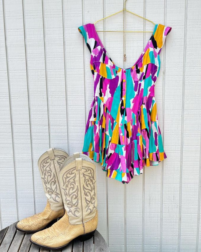 雪纺 A型 植物/花卉 抽褶 荷叶边 印花 倒挂金钟红 深亮粉色 