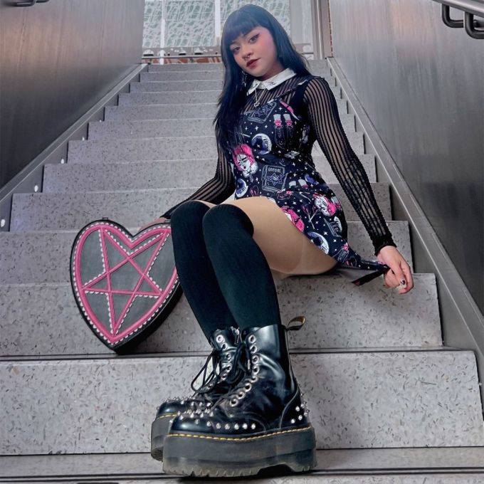 衬衫领 植物/花卉 卡通次元 印花 夜蓝色 