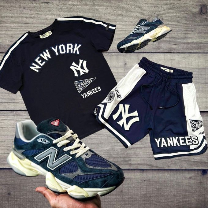 针织面料 圆形领 文字图案 印花 夜蓝色 