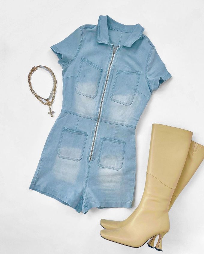 牛仔面料 H型 洗水 幻彩蓝 天使瀑布色 基础拉链 