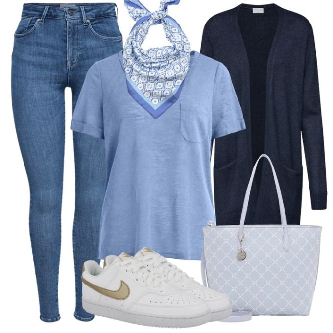 针织面料 H型 V领 恒灰蓝 