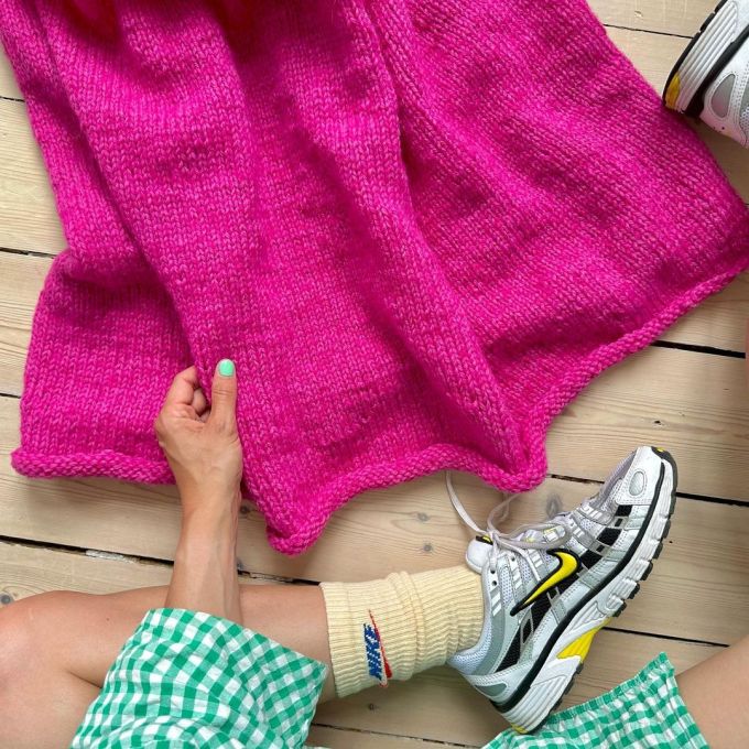 毛纺 A型 针织螺纹 深亮粉色 虚拟粉红 