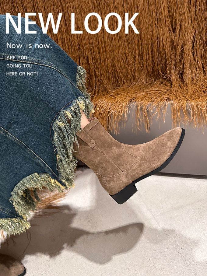 低跟 粗跟 皮革 