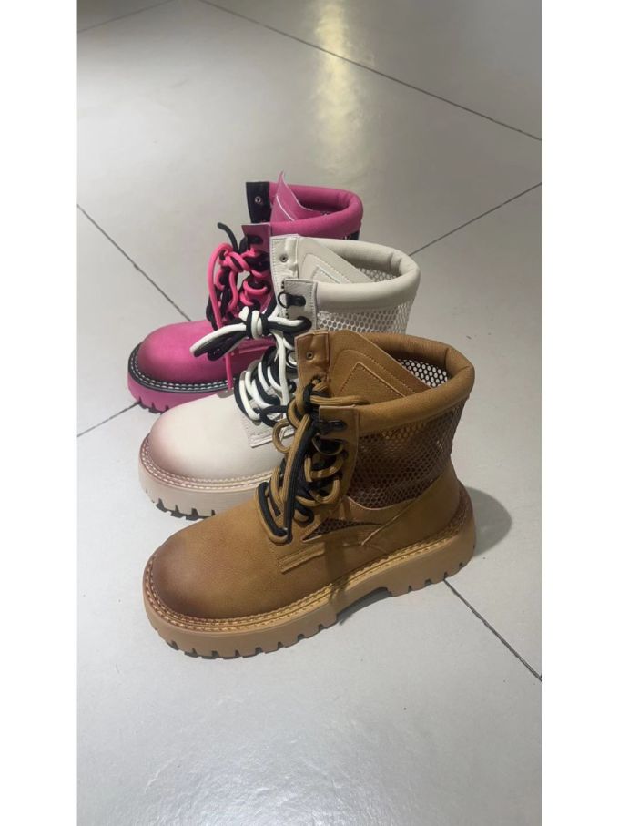 圆头 系带 皮革 