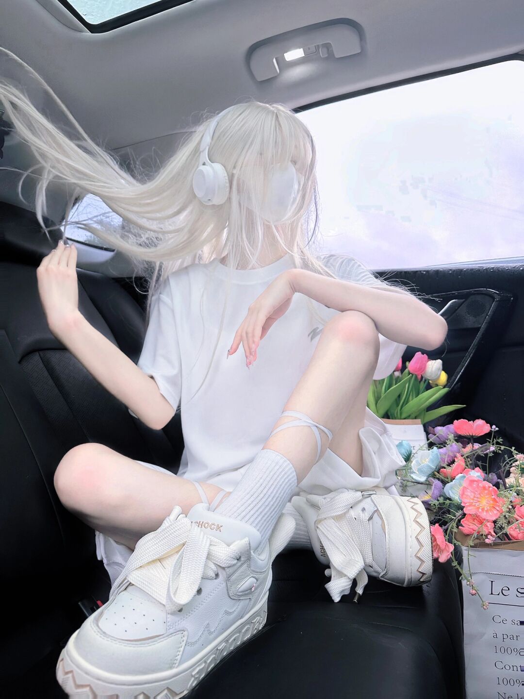 针织面料 H型 圆形领 灰丁香色  - VALI鞋履AI设计主图