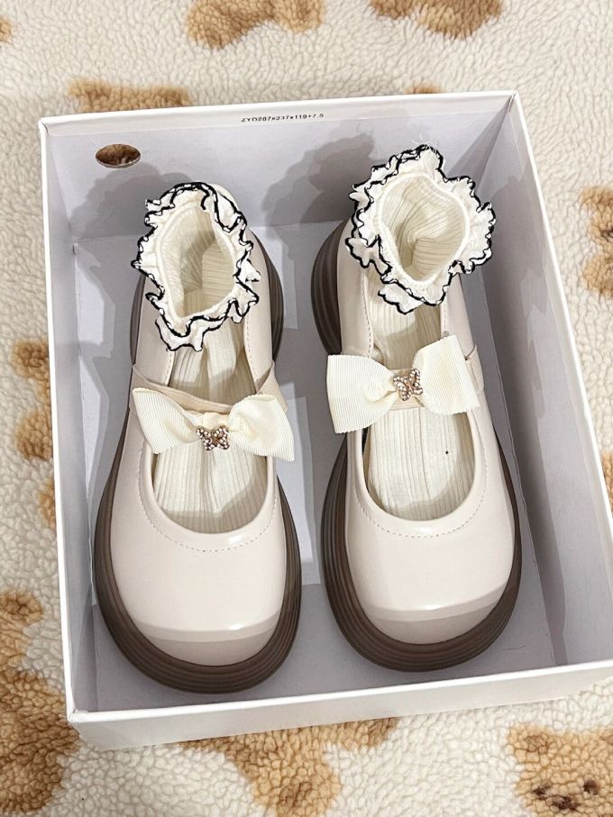 圆头 中口鞋 皮革 