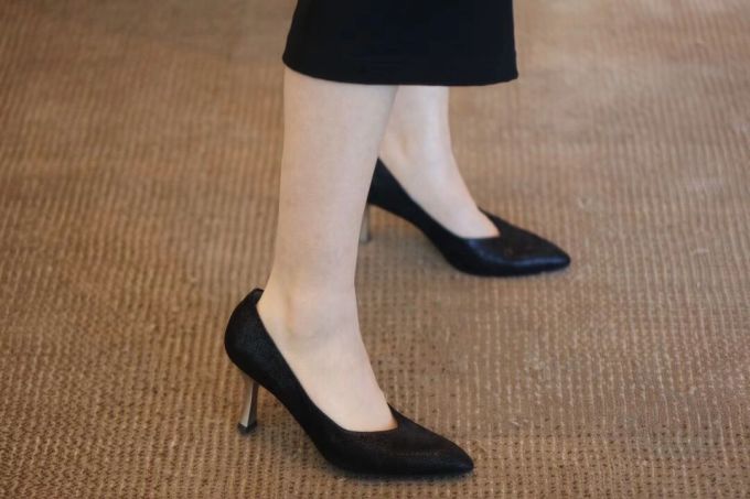 高跟 细跟 尖头 低帮 一脚蹬 浅口鞋 