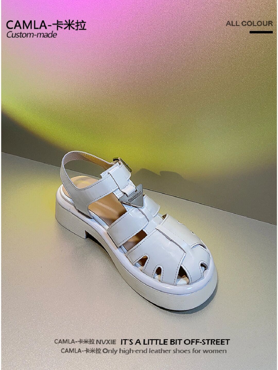 无帮 袢扣 皮革  - VALI鞋履AI设计主图