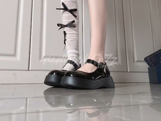 厚底 圆头 中口鞋 皮革 