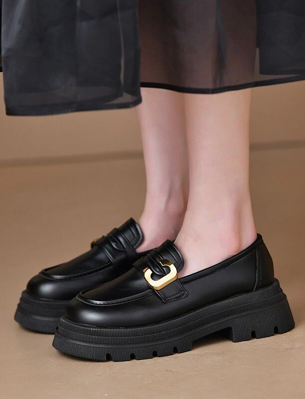 厚底 圆头 低帮 一脚蹬 深口鞋 皮革  - VALI鞋履AI设计主图